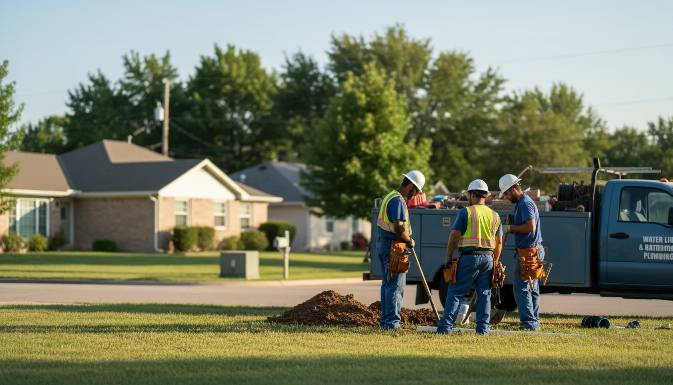 Residential water line and bathroom plumbing service in Orange Grove, TX